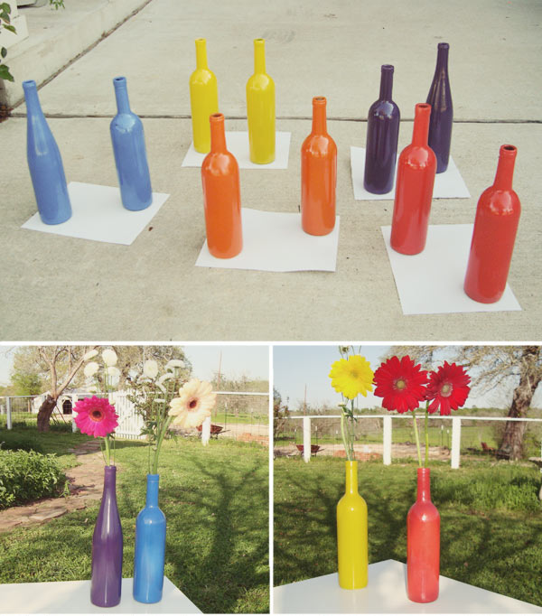 types of flowers you can buy Painted Wine Bottle Centerpieces | 600 x 682