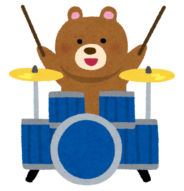 クマのドラマーのイラスト かわいいフリー素材集 いらすとや