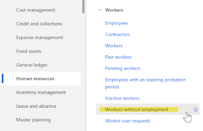 View of Human resources module with "Workers without employment" selected