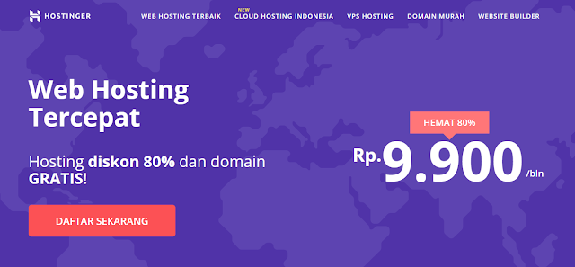 Tampilan Website Hostinger.co.id - Penyedia Hosting Terbaik