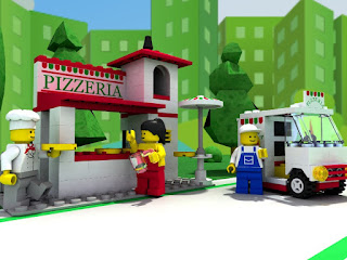 LEGO Pizzeria pizza delivery truck