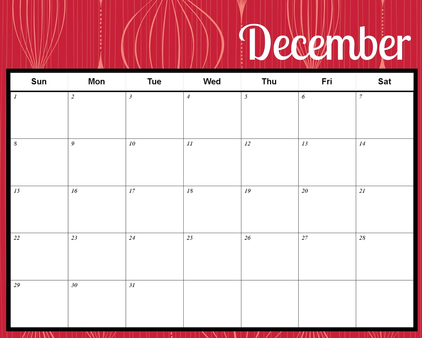 [Merry] December 2015 Calendar Christmas Templates