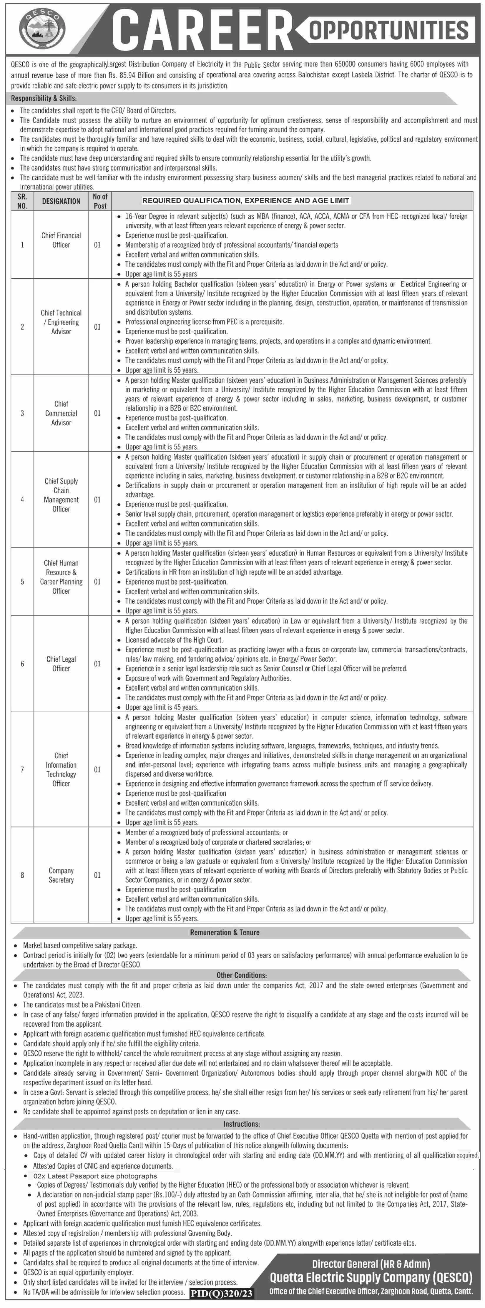 JOBS AT QUETTA ELECTRIC SUPPLY COMPANY