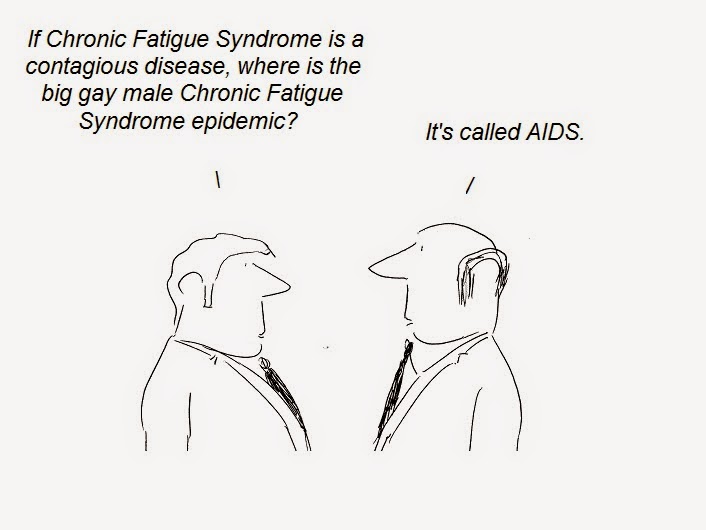 cartoon, cfs, chronic fatigue syndrome, aids, gay, lgbt, fraud, transmission, scandal