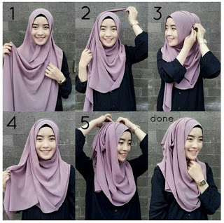 tutorial hijab sederhana pashmina