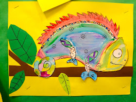 Chameleons kids art project