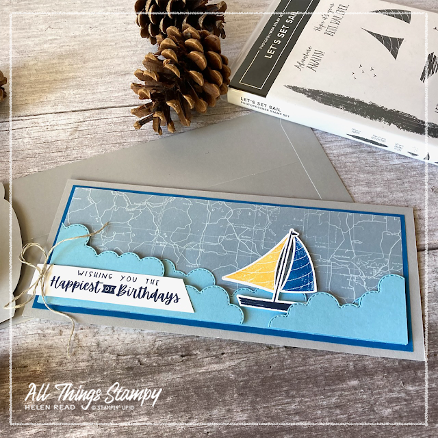 Let's Set Sail Slimline card idea Stampin Up All Things Stampy