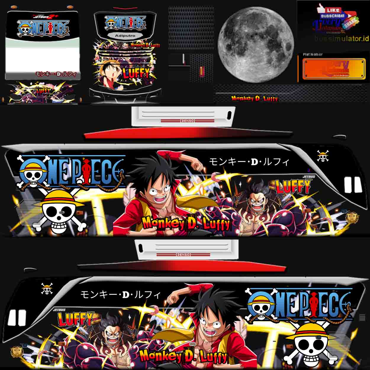 livery bussid anime luffy