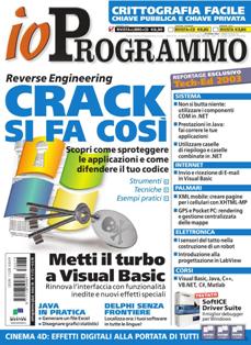 ioProgrammo 73 (2003-09) - Ottobre 2003 | ISSN 1128-594X | TRUE PDF | Mensile | Professionisti | Computer | Programmazione
ioProgrammo è la rivista di riferimento per sviluppatori e tecnici informatici, come amministratori di rete, responsabili EDP, grafici professionisti. Il bilanciamento fra teoria e pratica la rende adatta anche allo studente di informatica, grazie alla sezione dedicata ai corsi incentrati sullo sviluppo di un progetto pratico. Due le varianti di prodotto: rivista con CD-Rom allegato oppure rivista con CD-Rom e libro di approfondimento monotematico. ioProgrammo è lo strumento ideale per comunicare ad un pubblico estremamente specializzato, difficilmente raggiungibile con altre testate IT.