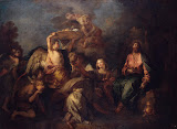 Christ in the Wilderness Surrounded by Angels by Charles de La Fosse - Religious Paintings from Museum