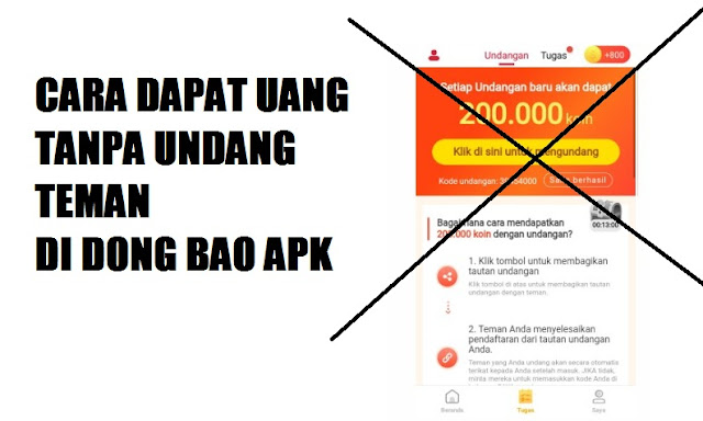 Cara Dapatkan Uang Dari Aplikasi Dong Bao Tanpa Undang Teman