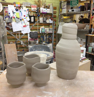 crazy green studios, pottery, the village potters, new forms, sake