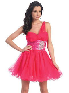 Red Jewel Accent Tulle Short Prom Dress