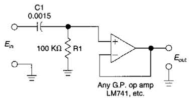 High-Pass (Hp) Active Filter For 1Khz Circuit Diagram