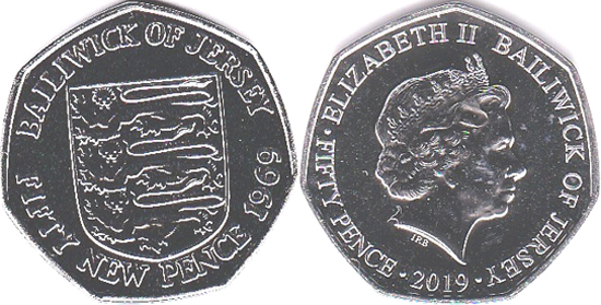 Jersey 50 pence 2019 - 50th Anniversary of the 50 pence coin