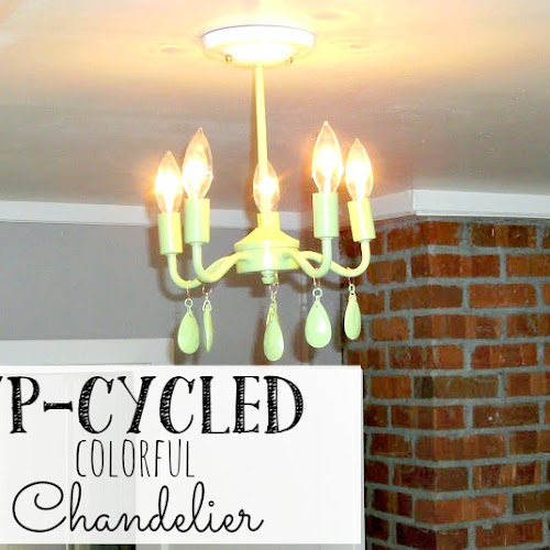 Up-cycled Colorful Chandelier