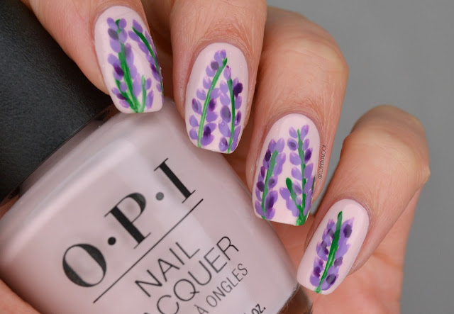 Lavender Sprig Nail Art