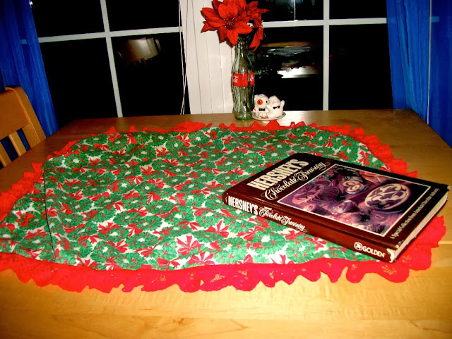 Christmas Decorations, Table runner and cookbook, Adventures in the Past Blog