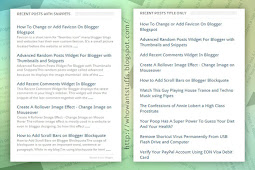 Simple Recent Posts Widget For Blogger/Blogspot