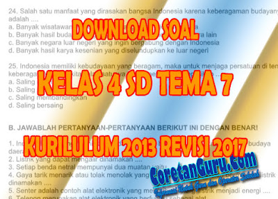 Soal Kelas 4 Tema 7 Kurikulum 2013 Revisi 2017 Pilihan Ganda, Isian, dan Essay