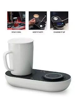 Wireless Qi-Certified Fast Charger with Mug Warmer/Drink Cooler | Nomodo