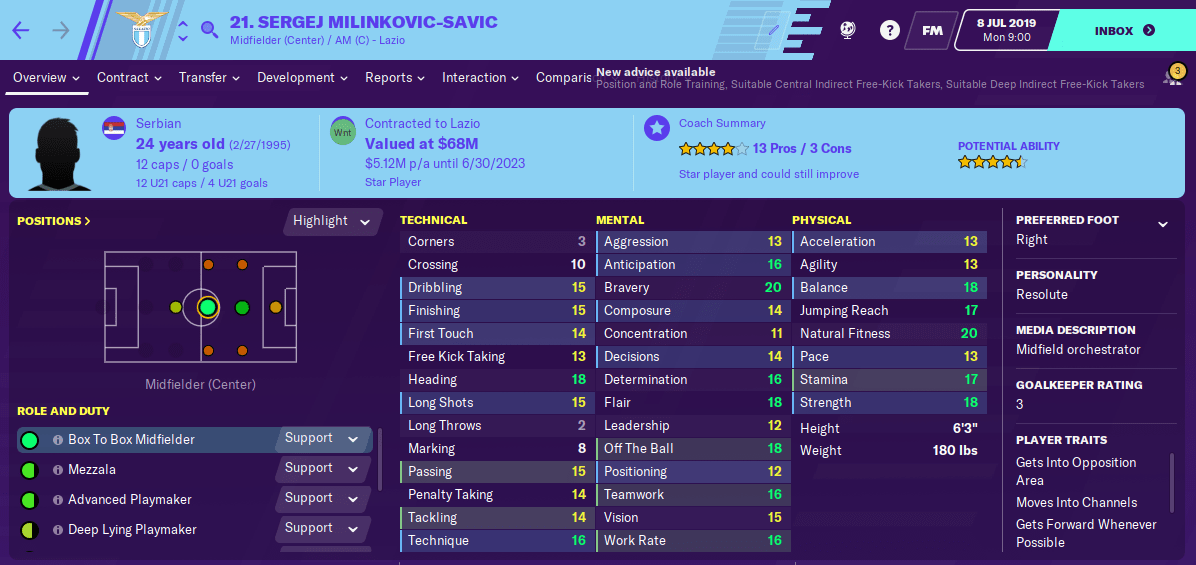 Sergej Milinkovic Savic FM20