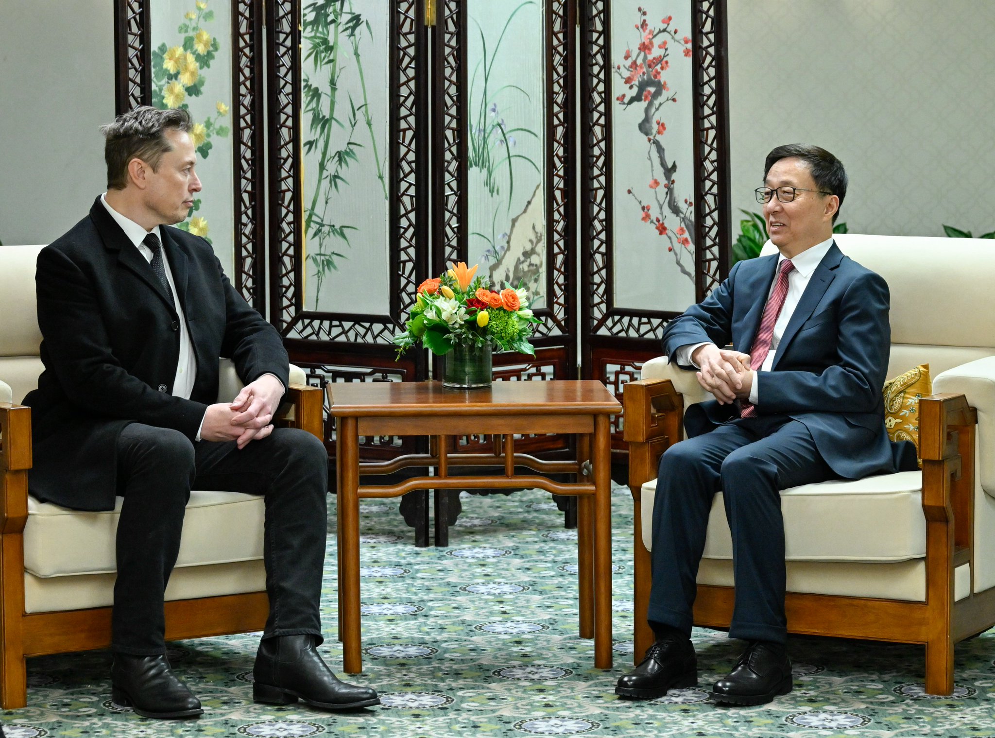 China's VP, Han Zheng, meets with Tesla CEO, Elon Musk