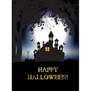 2. Free Vector Spooky Halloween background with haunted house
