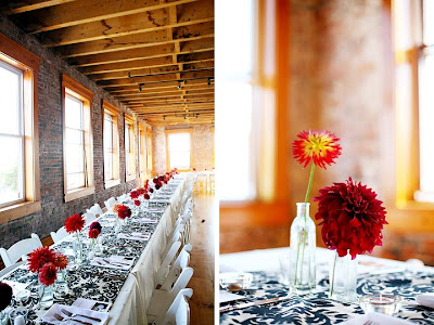 If you're considering long tables and your flower budget won't allow for a