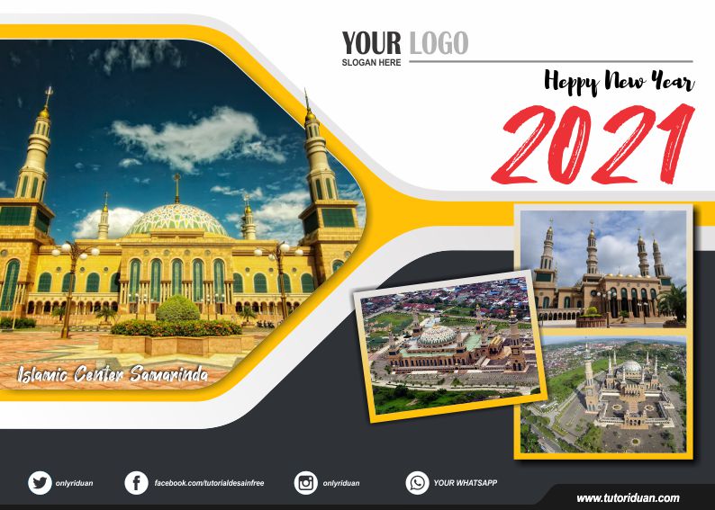  Desain  Kalender  Duduk 2021  dengan CorelDraw Free  CDR 