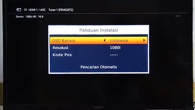 Menu setting awal  set top box polytron PDV 620T2 DVB-T2