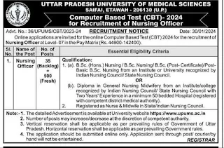UPUMS Staff Nurse vacancy 2024 Recruitment Notification Apply Online.jpg