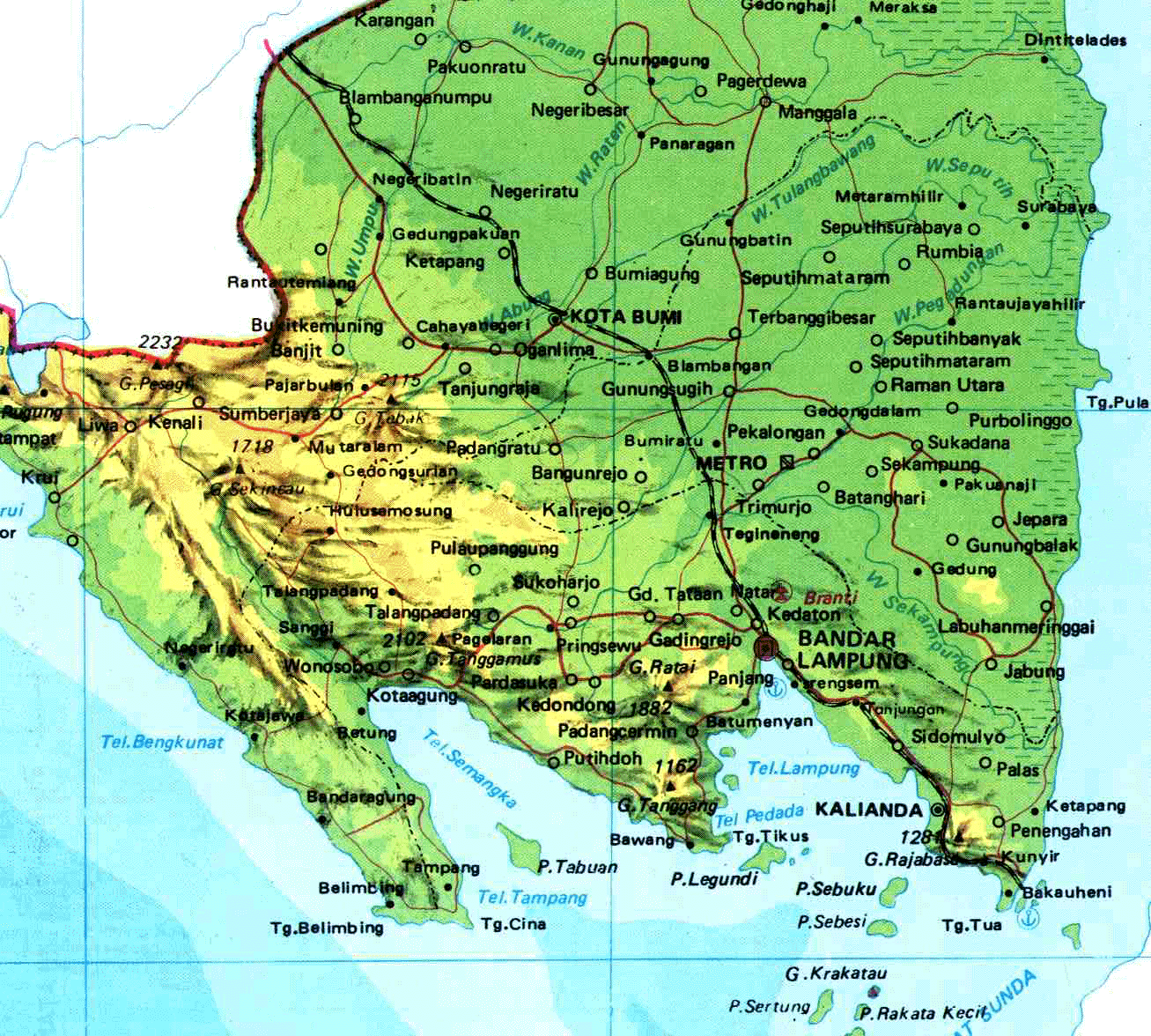 AMAZING INDONESIA LAMPUNG  PROVINCE MAP 