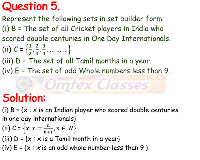 9th Maths Chapter 1 Set Language Exercise 1.1