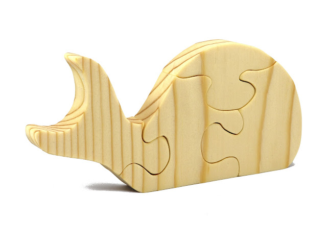 Handmade Wood Whale Puzzle