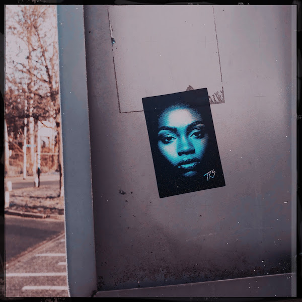 Sticker met portret van zwarte dame