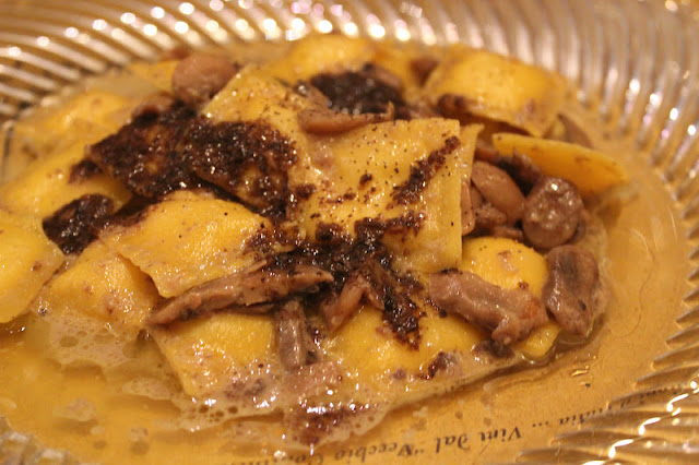 Ravioli with mushrooms and truffle at Coquinarius, Florence, Italy