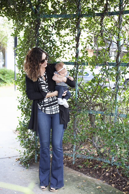 Graphic Flare | Fall Outfit Post with Amy West featuring Anthropologie | Flare Leg Jeans