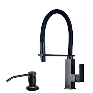  Hammer Kitchen Faucet Oil Rubbed Bronze Finish Squares Body Stand Deck Bar Mounted with 220ml Soap Dispenser