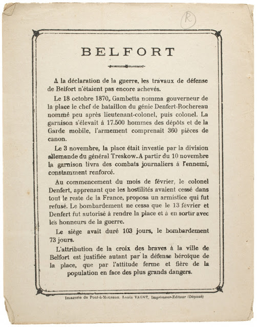 Collection "Nos villes décorées. Série instructive recommandée pour les écoles. 12 sujets", Louis Vagné Imagerie, verso, 1895 (collection musée)