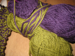 Green and Purple Yarn