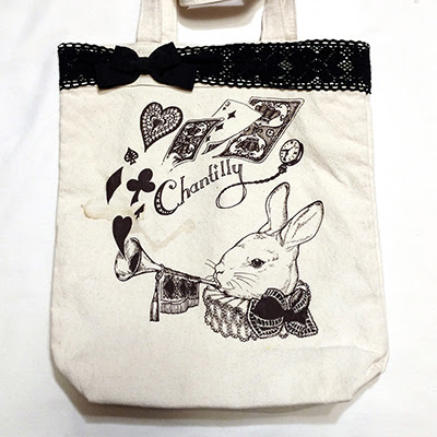 Rabbit Announces Time For Tea Party Tote Bag (2014) Ivory x Black