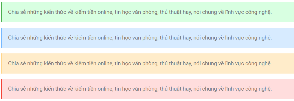 Tạo khung chú thích trong bài viết blog