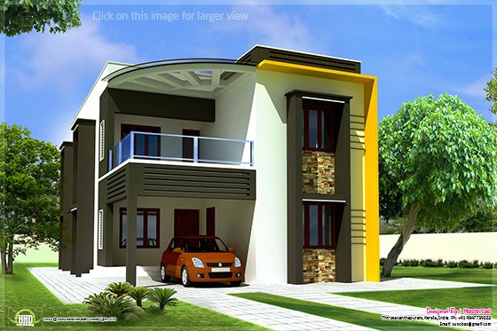 Contemporary villa elevation