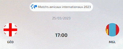 Programmation du match Géorgie-Mongolie