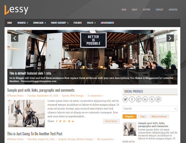 Lessy Blogger Template 