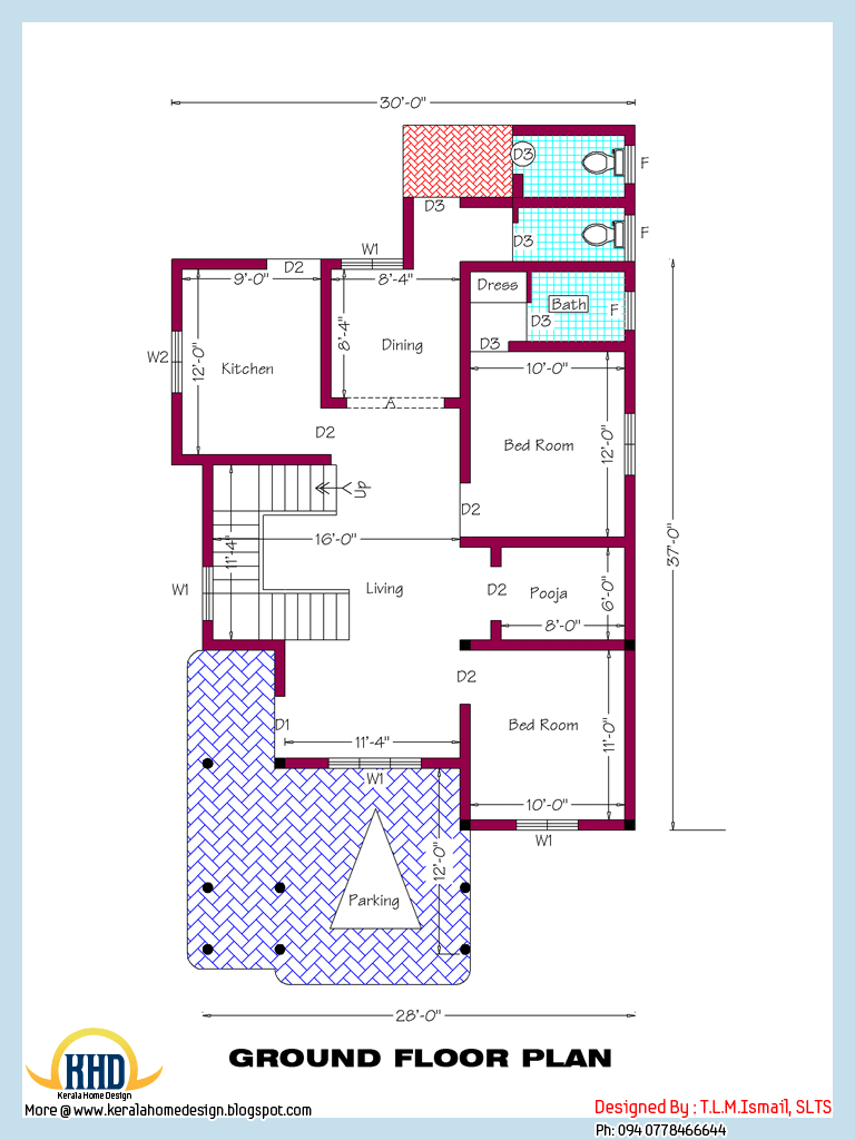 Home plan and elevation 2318 Sq Ft Indian Home Decor