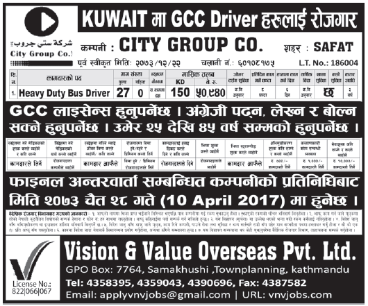 Jobs in Kuwait for Nepali, Salary Rs 50,940