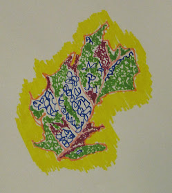 marker drawing of a dead leaf