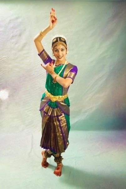 2 Fan 3 Pleats Artificial Silk Bharatnatyam Costume